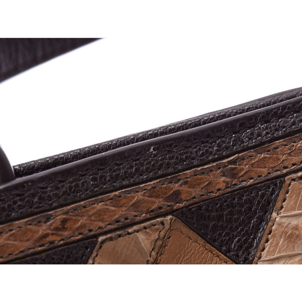 Bottega Veneta Strap Python Brown Leather Handbag - image 8